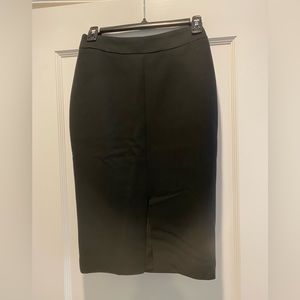 Ann Taylor Long Twill Black Pencil Skirt Size 0
